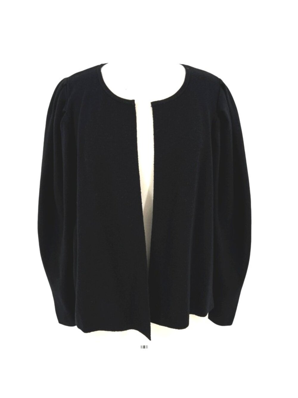 Express Black Puff Sleeve Open Cardigan Sweater Minimalist Quiet Luxury Size XL